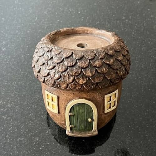 2. Rustic Woodland Acorn House Planter