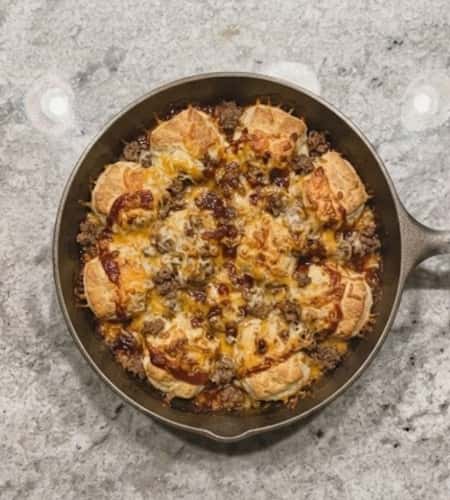 3. BBQ Cheeseburger Biscuit Bake
