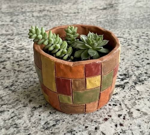 3. Harvest Quilt Patchwork Planter