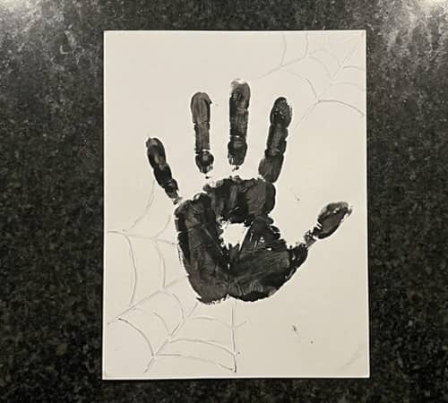3. Spider Handprint Web Art