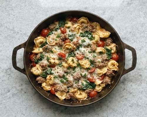 4. Italian Sausage Cheese Tortellini One Pot Dinner