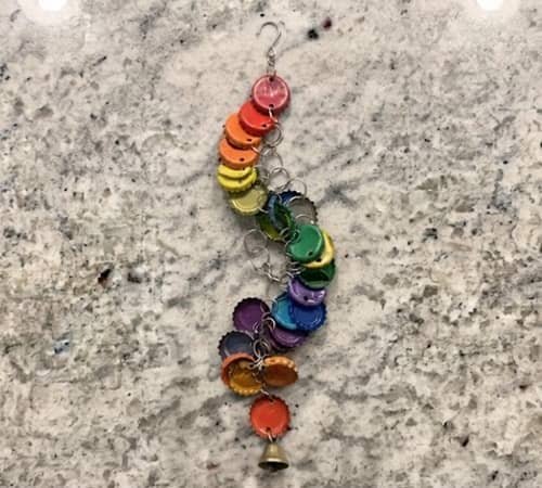 5. Bottle Cap Rainbow Wind Spinner