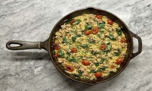 5. Lemon Herb Turkey Orzo Skillet