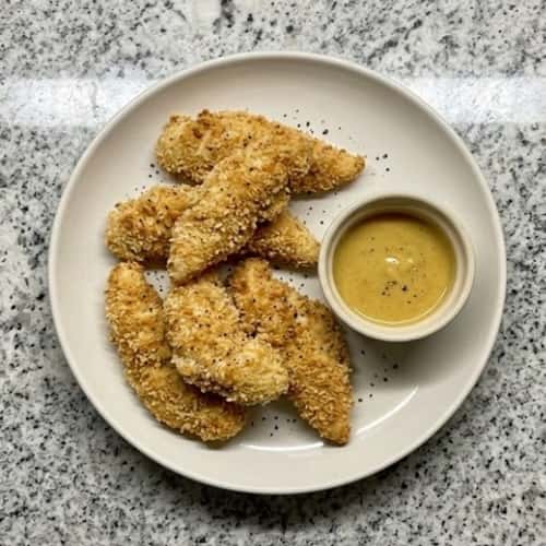 6. Crispy Baked Chicken Tenders with Honey Mustard