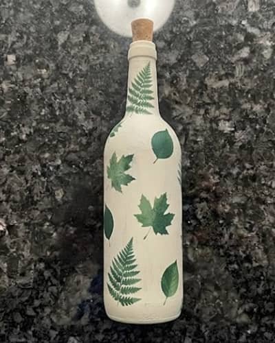 6. Pressed Leaf Silhouette Bottle