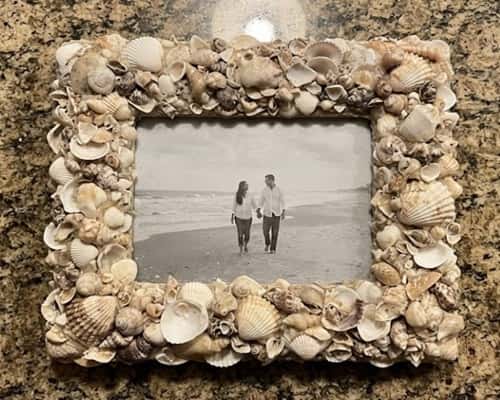 7. Layered Seashell Mosaic Frame