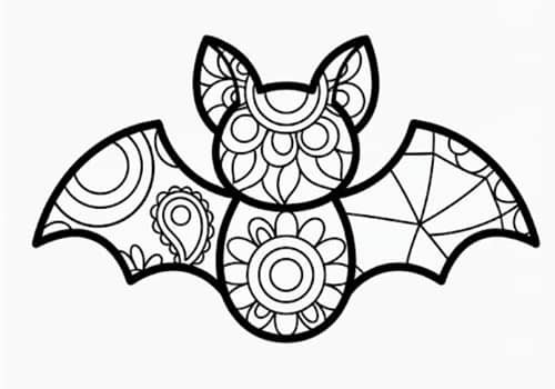 7. Mandala Bat Coloring Page