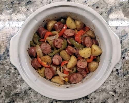 7. Sausage, Peppers, Onion, and Potato Dump Dinner