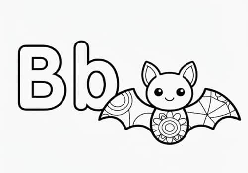 8. Bat Alphabet Coloring Page