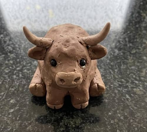 8. Little Highland Cow with Fluffy Hair