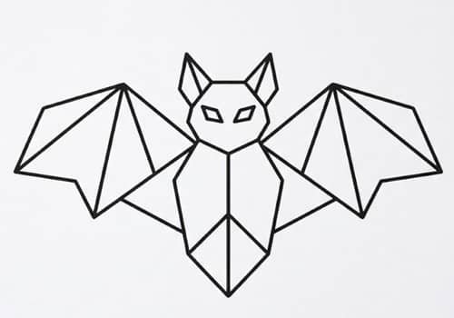 9. Geometric Bat Coloring Page