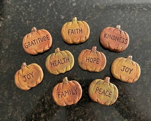 9. Pumpkin Gratitude Tokens