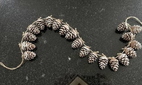 9. Snowy Pinecone Clay Garland