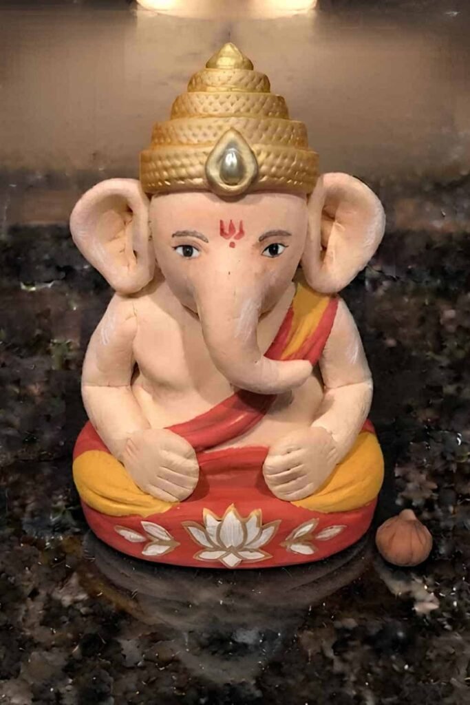 Air Dry Clay Ganpati Craft