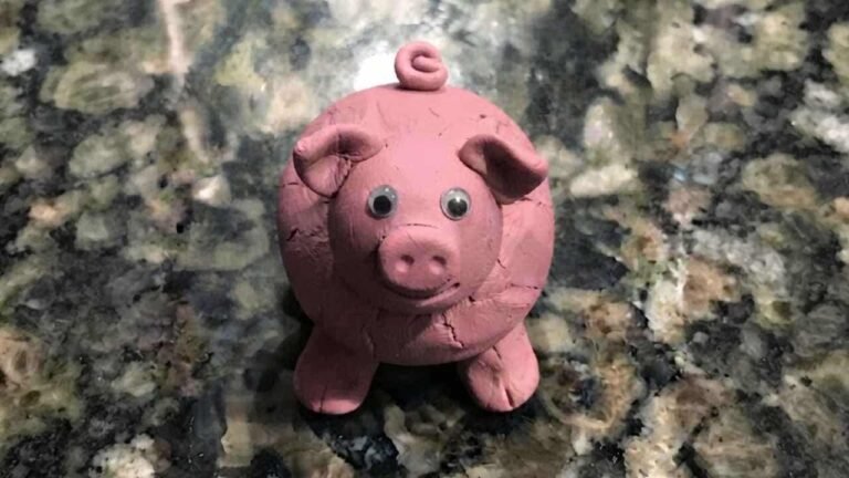 Air Dry Clay Pig Craft - featured