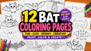 Bat coloring pages - featured