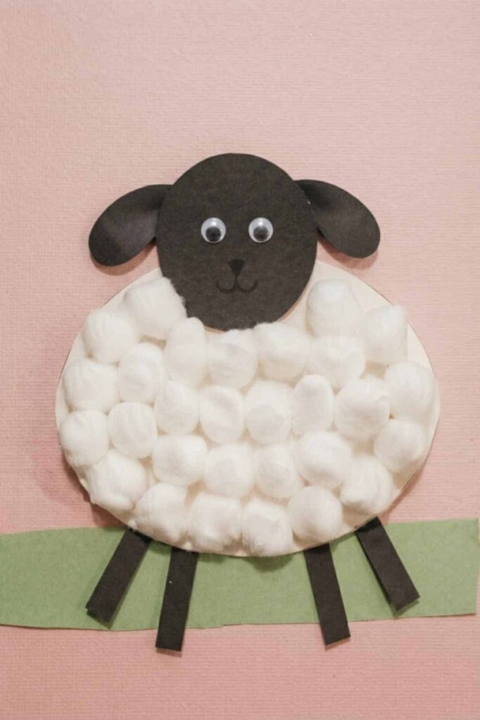 Cotton Ball Sheep Craft