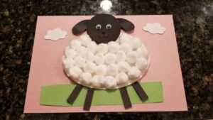 Cotton Ball Sheep Craft - featured