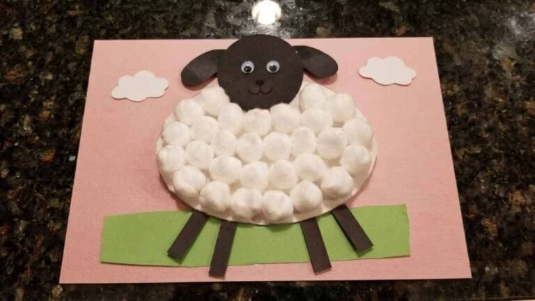 Cotton Ball Sheep Craft - featured