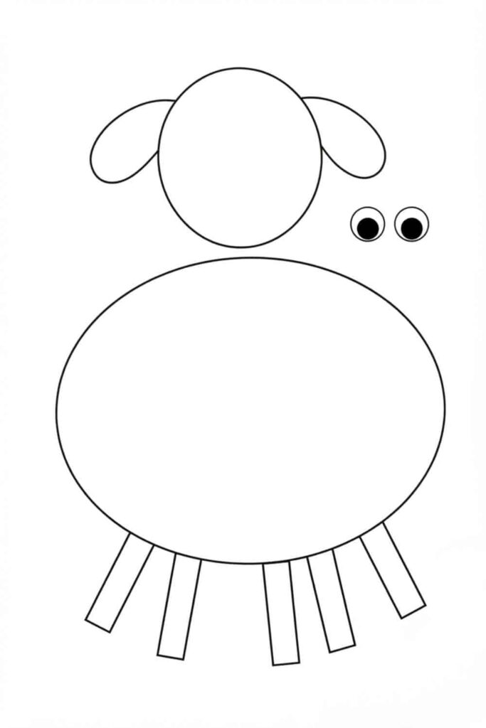 Cotton Ball Sheep Craft - template