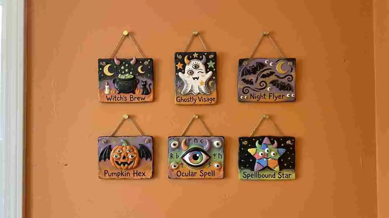 Halloween Clay Wall Art Ideas - featured