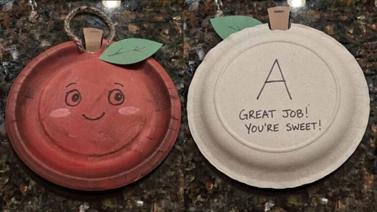 Paper Plate Apple Craft - featured