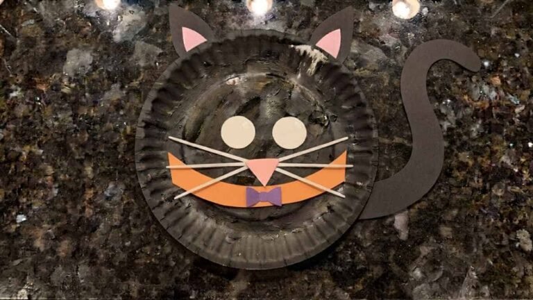 Paper plate black cat craft - featured