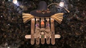Popsicle Stick Scarecrow Craft - featured
