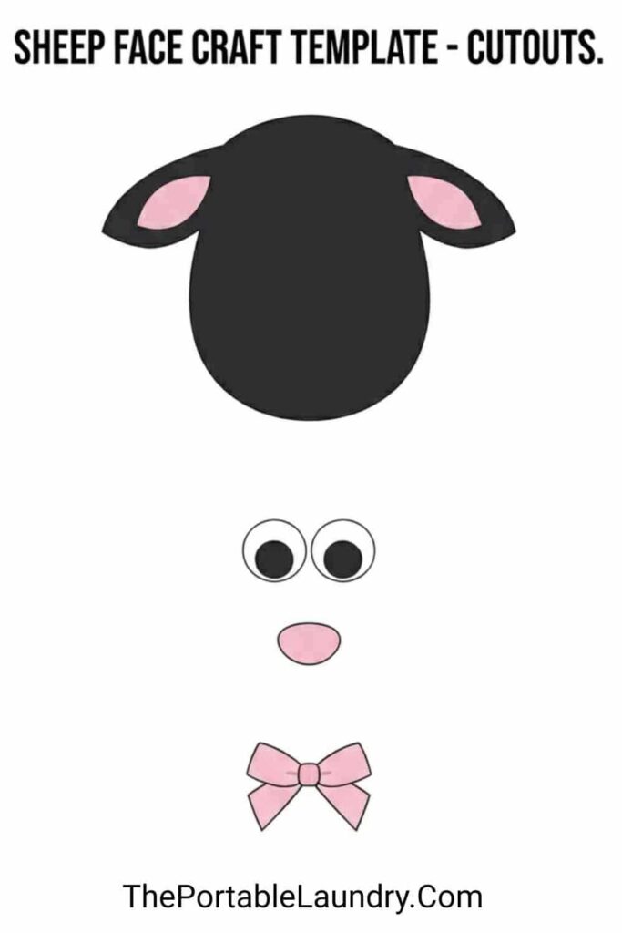 paper plate sheep craft - template