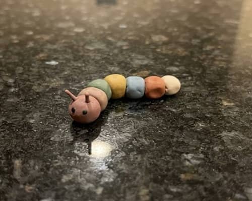 11. Tiny Clay Caterpillar