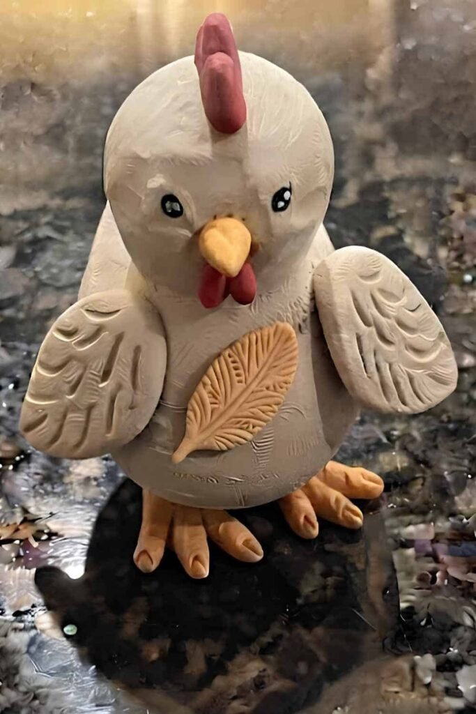 Air Dry Clay Chicken Craft