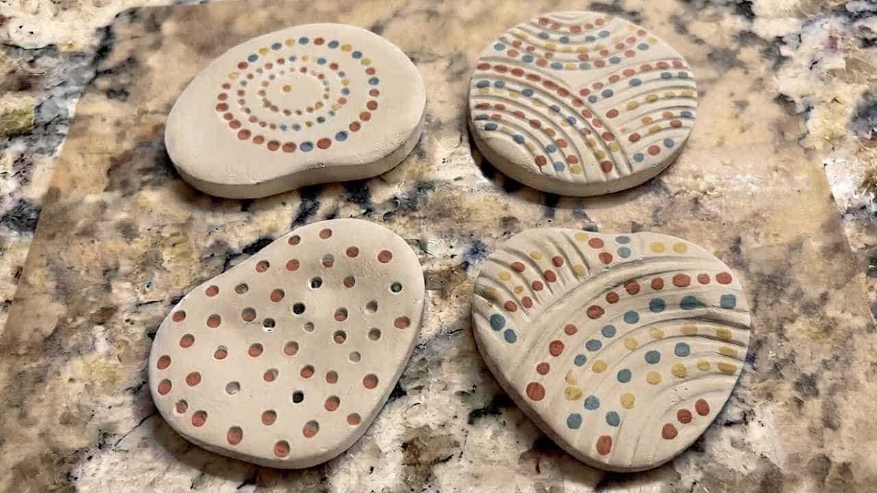 Air Dry Clay Coaster Set - featured