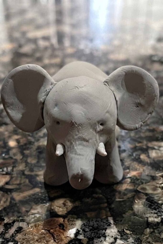 Air Dry Clay Elephant Craft