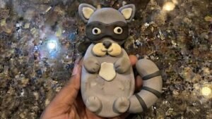 Air Dry Clay Raccoon Craft - featured