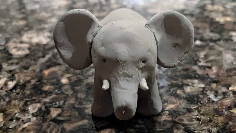 Air dry clay elephant craft - Featured