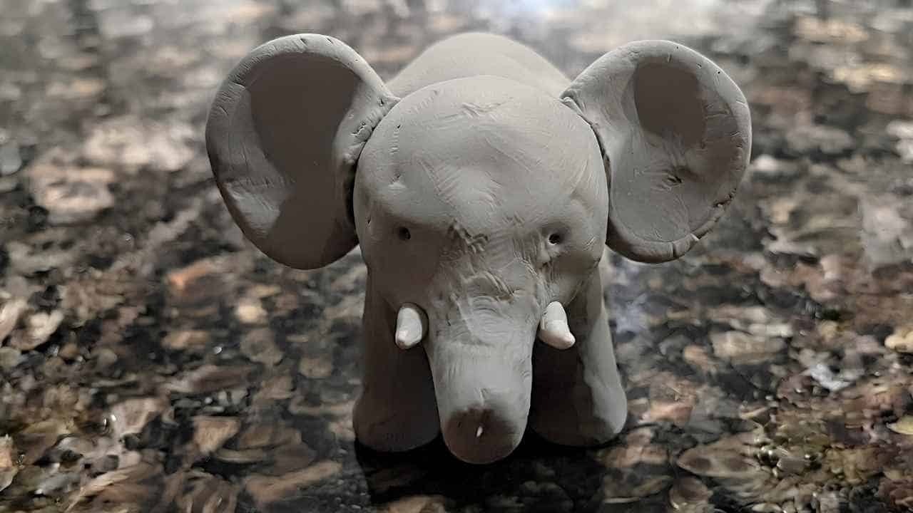 Air dry clay elephant craft - Featured