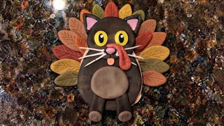 Black Cat Turkey Disguise Clay Craft for Kids - featured