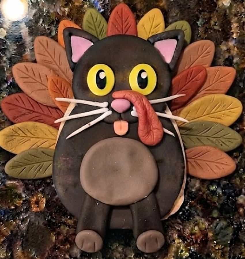 Black Cat Turkey Disguise Clay Craft for Kids