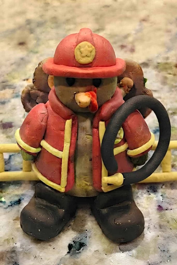 Clay Turkey Disguised as Fireman