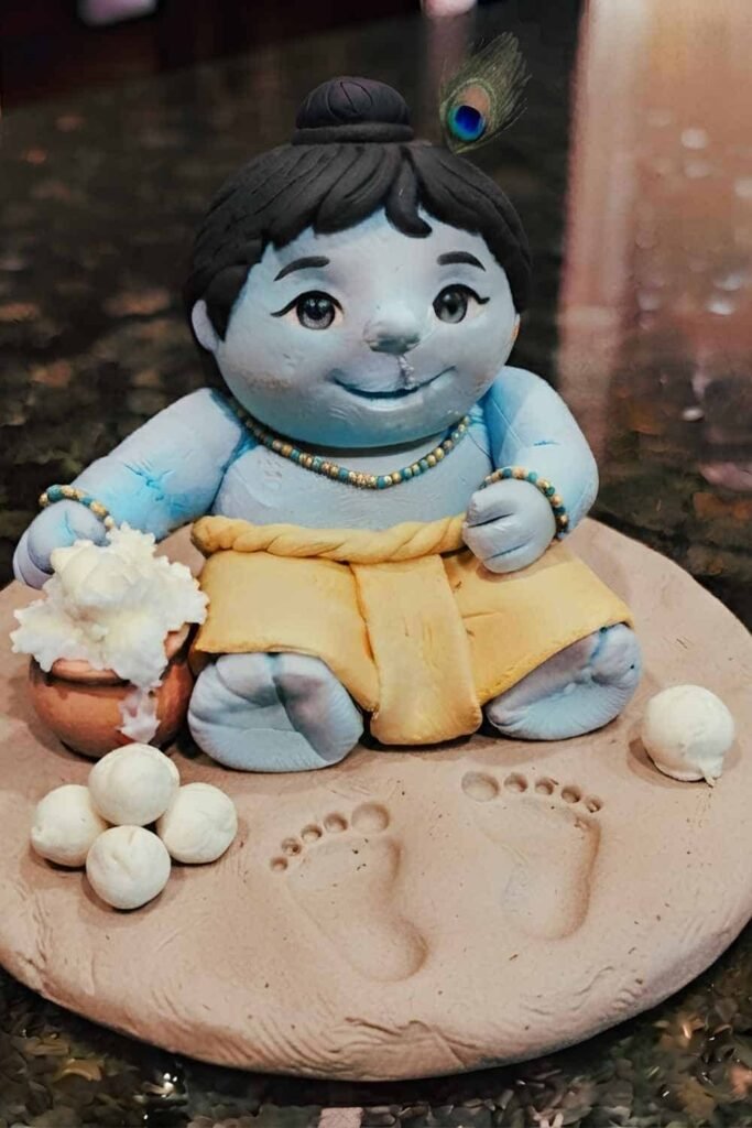 DIY Air Dry Clay Baby Krishna For Janmashtami