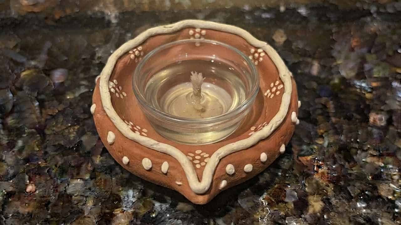 Diwali Clay Diya Using Air Dry Clay - featured