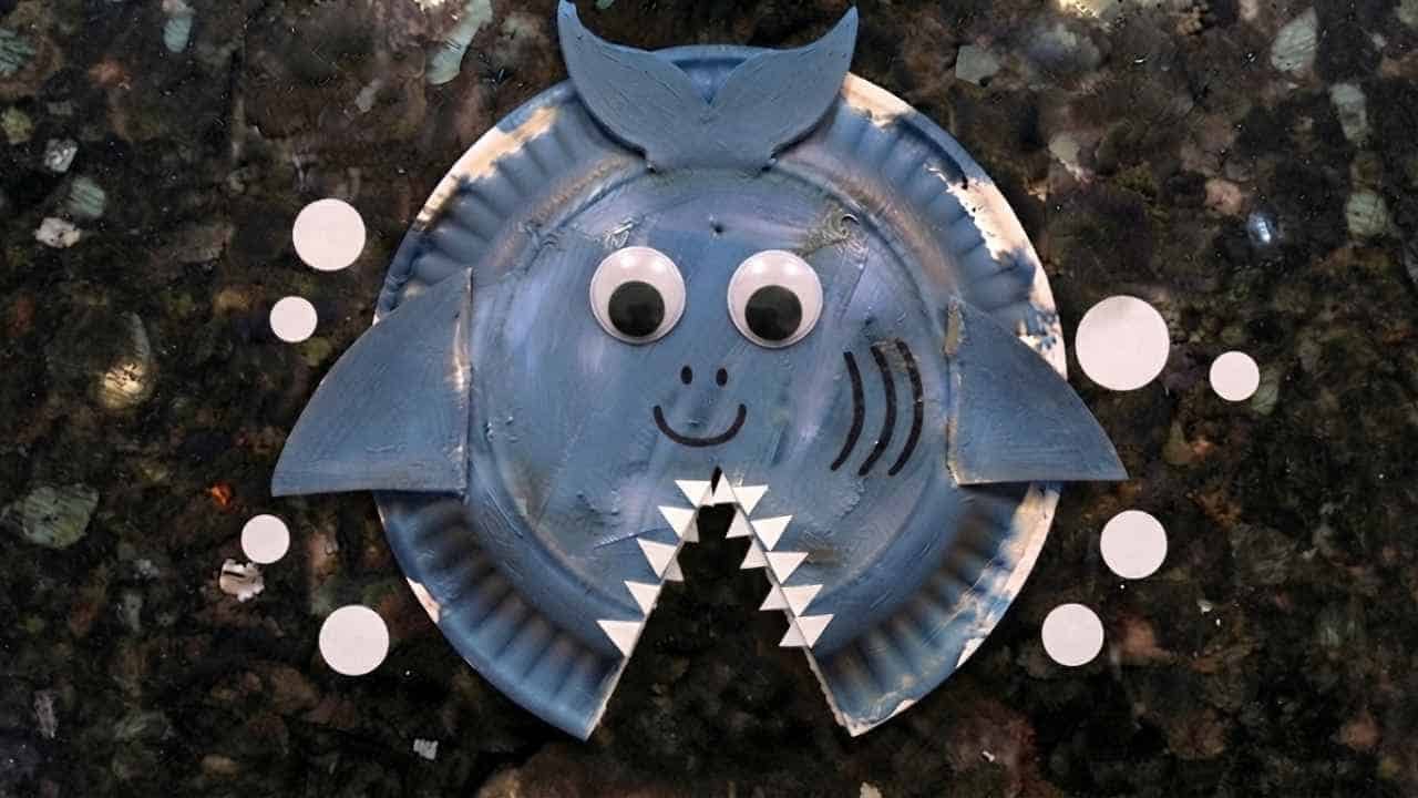 Paper Plate Shark Craft For Kids - featured