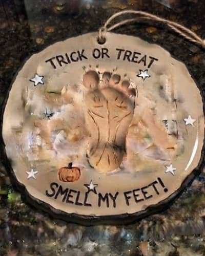 Trick or treat smell my feet clay craft