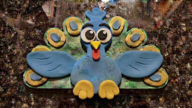 Turkey Disguise Peacock Clay Craft For Kids - Featured