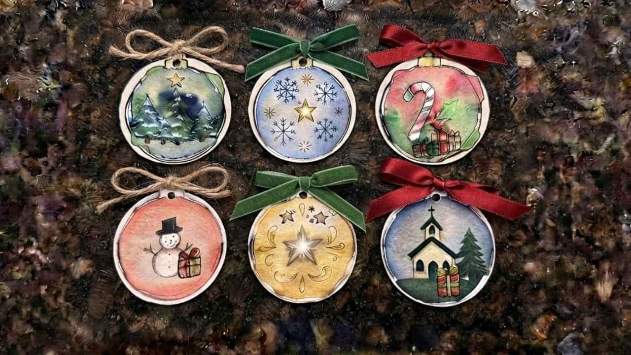 Watercolor Christmas Ornaments for Kids - featured