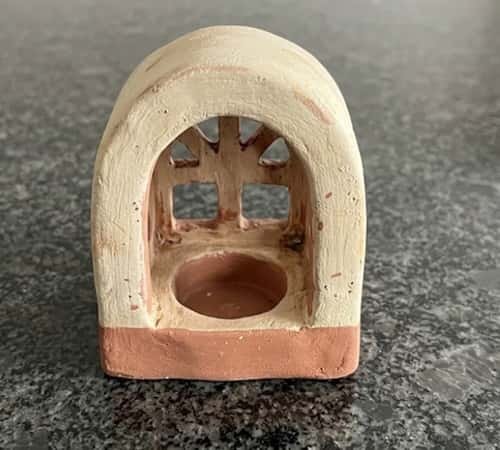 1. Arch Window Boho Clay Candle Holder