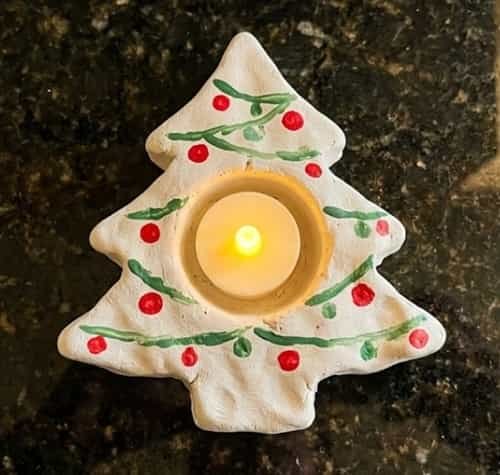 1. Christmas Tree Clay Candle Holder