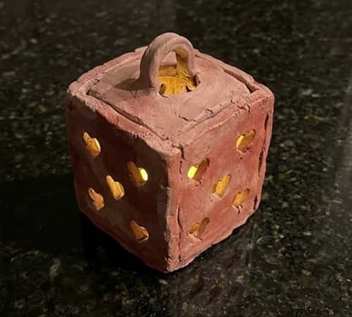1. Heart Window Clay Lantern