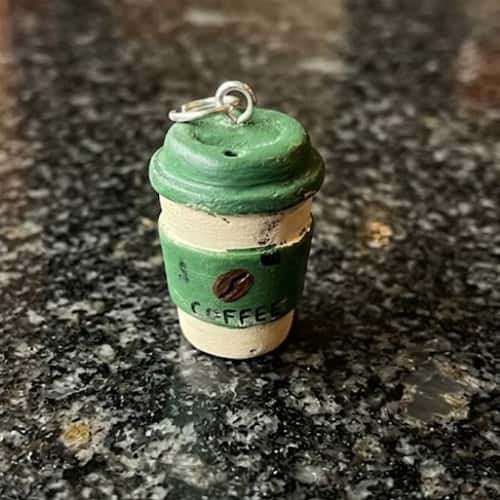 1. Mini Clay Coffee Cup Charm