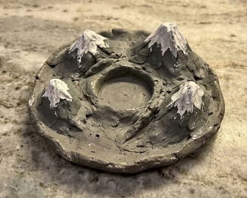 1. Mini Snowy Mountain Candle Tray